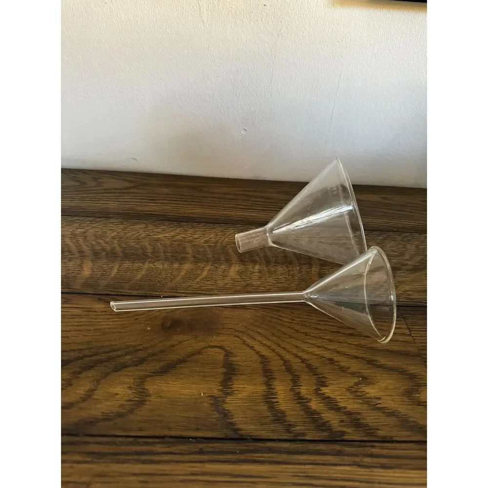 Vintage glass funnels set of 2 Pyrex and Kimax